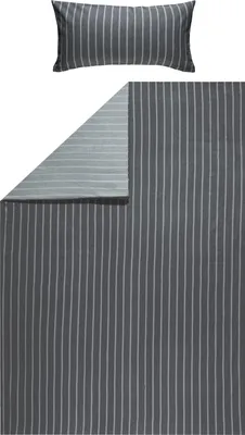 Produktbild von Looks by Wolfgang Joop Bettwäsche anthrazit-silber 1x 155x200 cm + 1x 40x80 cm
