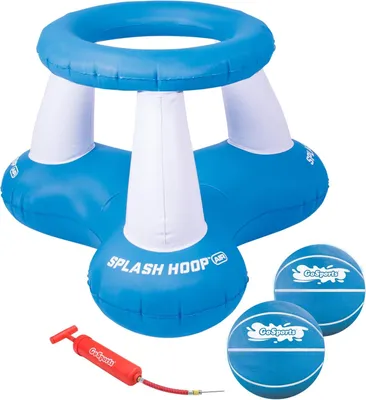 Image de Jeu de basket flottant pour piscine, comprenant un anneau gonflable, 2 balles aquatiques et une pompe, idéal pour le jardin