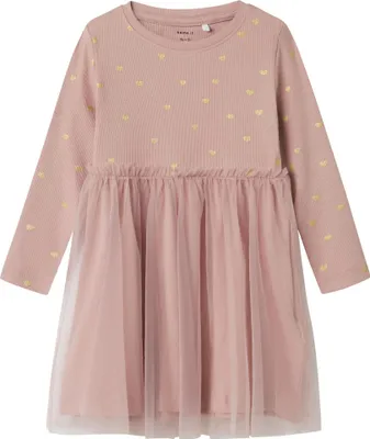 Produktbild von NAME IT Kleid Regular Fit Tüll-Detail Langarm knielang Größe: