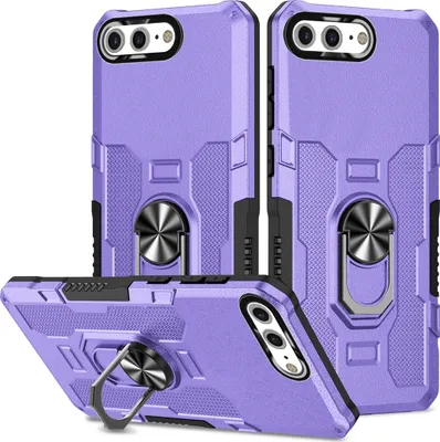 Produktbild von iPhone 8 Plus Hülle, Dual Layer Robuste Rüstung Ringhalter Ständer Schutzhülle für iPhone 8 Plus / 7 Plus / 6s Plus / 6 Plus Lila