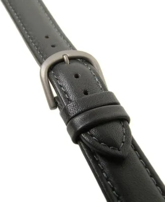 Produktbild von Minott Uhrenarmband Leder leicht gepolstert Grau Titanschließe 20609T, Stegbreite:16mm