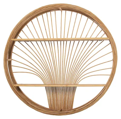 Holzregal mit 2 Böden, 62 x 11 cm, natur