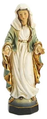 Madonnenfigur aus Kunstharz, handbemalt, 15 cm