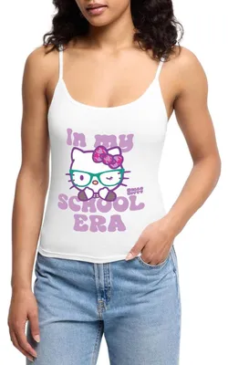 Produktbild von Spreadshirt Hello Kitty Schulkind In My School Era Frauen Premium Organic Top mit Spaghettiträgern, XL, Weiß