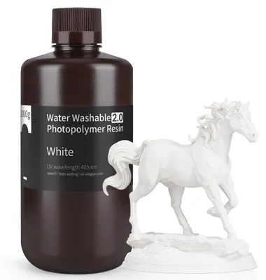Produktbild von ELEGOO Upgraded 405nm Wasser Waschbares Resin 2.0, Weiß 1000g – Weiß 2.0