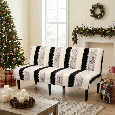 Produktbild von Plüsch-Futonbezug, Armlose Schlafsofabezüge Stretch Samt Futon Couchbezug Dicke weiche Sofa Schonbezug Möbelschutz für 2-3-Sitzer armloses Klappsofa,Schwarz