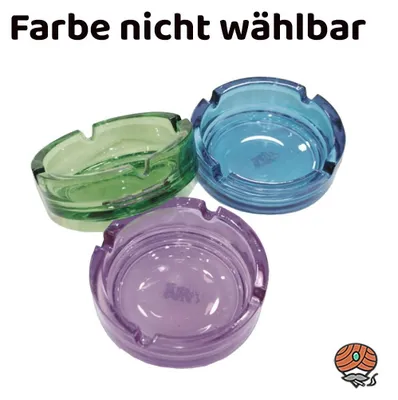 Produktbild von Glasaschenbecher / Aschenbecher aus Glas, Durchmesser 10 cm, Farbe nicht wählbar