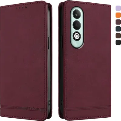 Obrázek produktu pro Pouzdro pro Oppo K12X 5G, retroPolyuretankožené flip pouzdro s stojánkem a přihrádkami na karty Červený