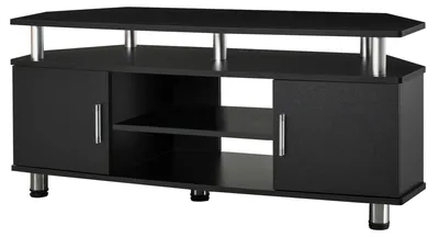 Produktbild von TV-St?nder/TV-Bank aus Holz fš¹r Fernseher bis zu 55 Zoll mit gro?er Ablagefl?che, Schr?nken mit Tš¹ren und