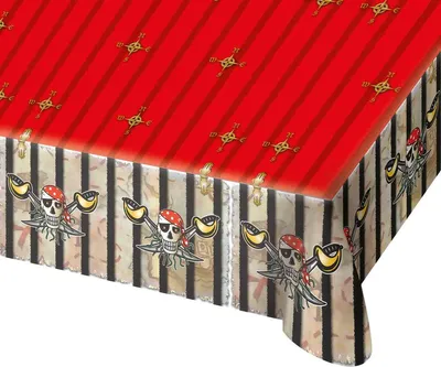 Produktbild von Piraten Tischdecke rot-schwarz