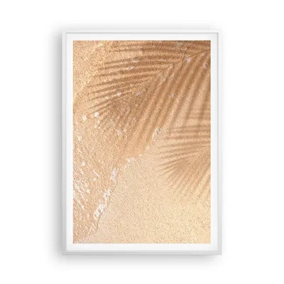 Produktbild von Gerahmtes Poster - Weißer Rahmen - Sand Schatten Blätter - 70x100 cm - Wand Bild - Wanddeko - Wandbilder - Kunstposter - Wandposter - Bilderrahmen - Bilder - Kunstdruck - P2WPA70x100-4580