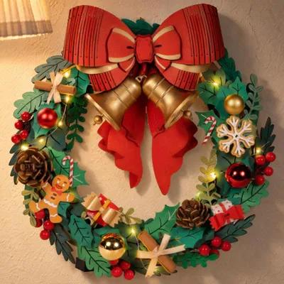 Produktbild von TGL04 Weihnachtskranz für die Tür, KI-generiertes Bild