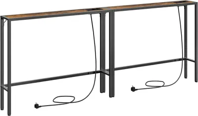 Obrázek produktu pro Konferenční stolek s nabíjecí stanicí - Sada 2 kusů - 200 cm. Příruční stolek - Malý stolek - Obývací pokoj - Ložnice