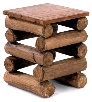 Produktbild von Hocker Block 38 | 30x30x39cm (BxTxH), Teak Altholz | Massivholz Sitzhocker, Holzhocker, Pflanzenhocker, Beistelltisch | Farbe: 01 Natur-Vintage