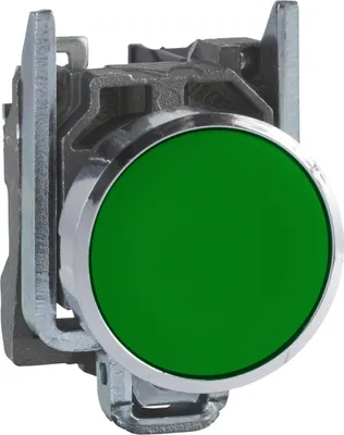Obrázek produktu pro Tlačítko ploché, gn, 1 NO - Kompletní tlačítko zelené XB4BA31