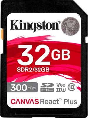 Obrázek produktu pro Karta SD 32GB Kingston SDHC React+ 300R/260W Čtečka v maloobchodě