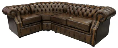 Immagine prodotto di Divano angolare Chesterfield sedile imbottito divano imbottito mobili imbottiti marrone antico angolo