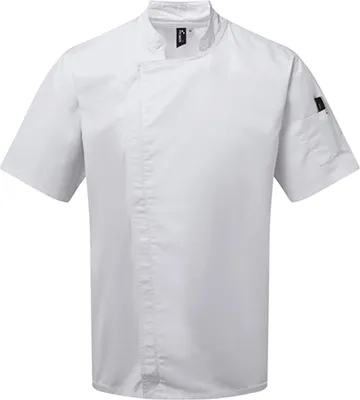 Immagine prodotto di Premier Workwear PR906 | Giacca da cuoco a maniche corte con chiusura a zip - Colore: Bianco - Taglia: S