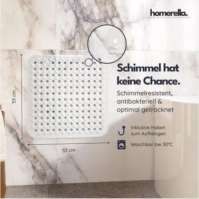 Imagen del producto de Alfombrilla antideslizante para ducha, transparente, de 53x53 cm