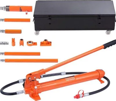 Productafbeelding van Famanu Hydraulische hefbühne 20 ton - Rood, met verlengstukken van 100/300/500 mm