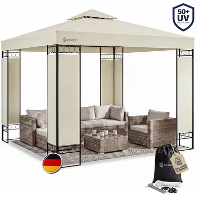 Immagine prodotto di Casaria Gazebo Lorca Padiglione 3x3m in Metallo Resistente Idrorepellente con Pannelli Laterali Tendone da Giardino Feste