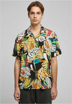 Immagine prodotto di Pánská košile Urban Classics Viscosa AOP Resort Shirt tucani - XXL