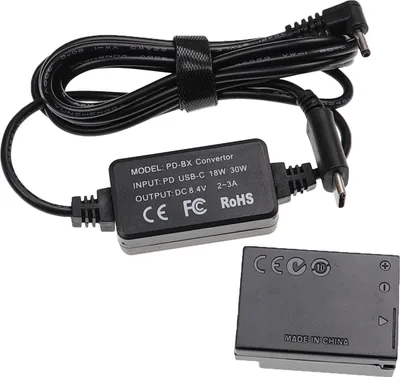 Produktbild von vhbw USB Netzteil Ersatz für Canon ACK-DC80 für Kamera, Digitalkamera + DC Kuppler (Ersatz für DR-80), 2m