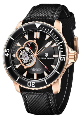 Produktbild von Herrenuhr Pagani Design Segnity, Automatik, Edelstahl, Schwarz / Roségold