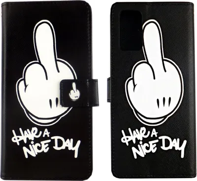 Produktbild von Samsung Galaxy Note 20 Tasche Handy Hülle Schutz-Cover Flip-Case mit Kartenfach Have a nice day
