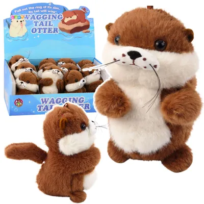 Image de Loutre en peluche avec queue remuante et sons de grincement porte-clés 12,5 cm