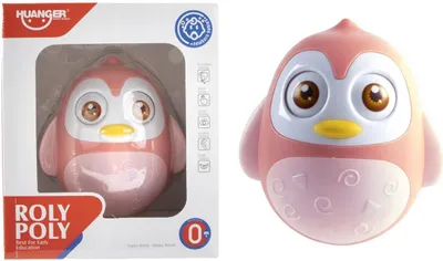 Produktbild von Kidsfun Stehauf-Pinguin rosa Spielzeug 12 cm in Box