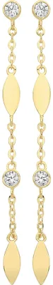 Produktbild von Elegante 9 Karat (375) Gold Damen - Paar Ohrringe mit Zirkonia - 38mm*2mm; TRS26478