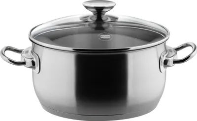 Produktbild von Kochtopf mit Glasdeckel 16, 20 oder 24 cm, Edelstahl, poliert - Injoy® ohne Versiegelung