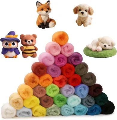 Produktbild von Filzwolle Set 36 Farben, 3 g pro Farbe, für DIY Kreationen
