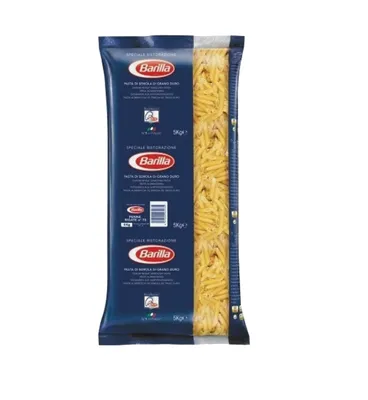 A package of Barilla Penne Rigate pasta.