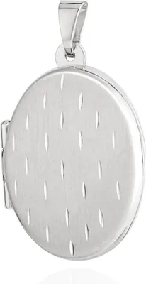 Produktbild von NKlaus Kettenanhänger Medaillon 925 Silber matt diamantiert 24x17mm Talisman Amulett 13444