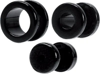 Immagine prodotto di Ohr Tunnel perforante in acrilico avvitato nero VTTBK.22 mm