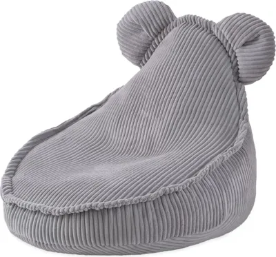 Obrázok produktu pre MISIOO Beanbag Kids - Umývateľný - - Pevná a mäkká konštrukcia - Materiál zo šnúry - 68x45 cm - Ideálny do detskej izby - Sivý