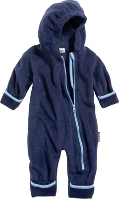 Produktbild von Playshoes Fleece-Overall farblich abgesetzt, in marine, Größe 80