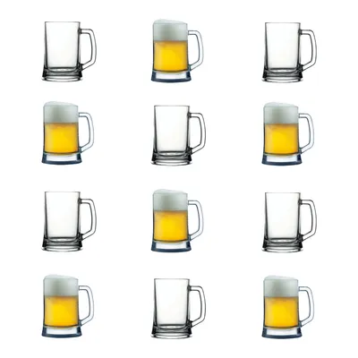 Produktbild von Pasabahce Pub Bierglas 500 ml – Klares Glas mit Henkel-12 tlg