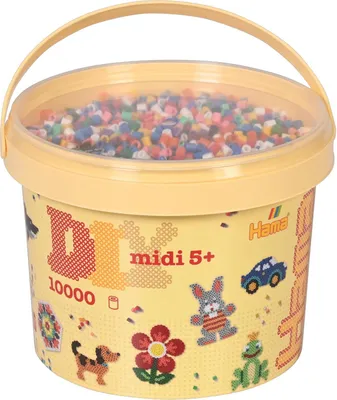 Immagine prodotto di Hama Bügelperlen 180-67 Hama Bügelperlen midi "Volltonmix", im Eimer, 10.000 Stück