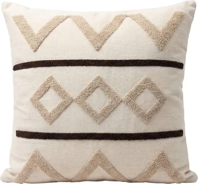 Obrázek produktu pro Dekorativní polštář Tribal Pattern béžový 45x45 cm s výplní