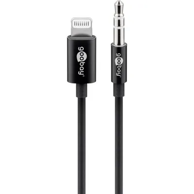 Zdjęcie produktu dla Goobay 66805, 1 m, Lightning, 3.5mm, Męska, Męska, Czarny
