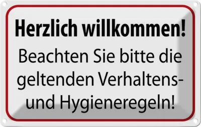 Produktbild von vianmo Blechschild 12x18 cm Verhaltens- und Hygienenregeln Warnschild Hinweisschild Sicherheit Vorsicht