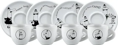 Obrázek produktu pro Sada 4 šálků na espresso BIALETTI KARUSEL Porcelán 4x 50 ml Bílá