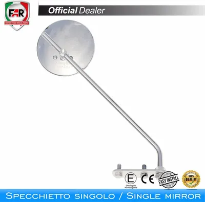 Imagen del producto de Espejo retrovisor para manillar, homologado FAR, reversible, modelo 7212, cromado, para Piaggio