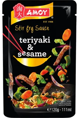 Produktbild von Amoy Teriyaki-Sesam Stir-Fry Sauce 120g – Würzige asiatische Pfannengericht-Sauce