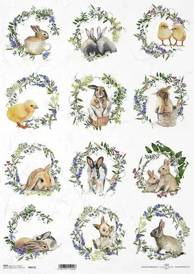 Produktbild von Reispapier für Decoupage A3 ITD-0673L Hasen