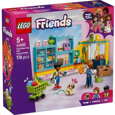 Obrázek produktu pro LEGO Friends Heartlake City Mini Market - Obchod s hračkami se 2 mini panenkami, figurkou psa, pokladnou a doplňky k jídlu - narozeninový dárek pro dívky od 5 let - 42680