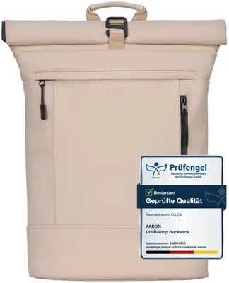 Produktbild von AARON UNI Rolltop Rucksack Beige wasserdicht
